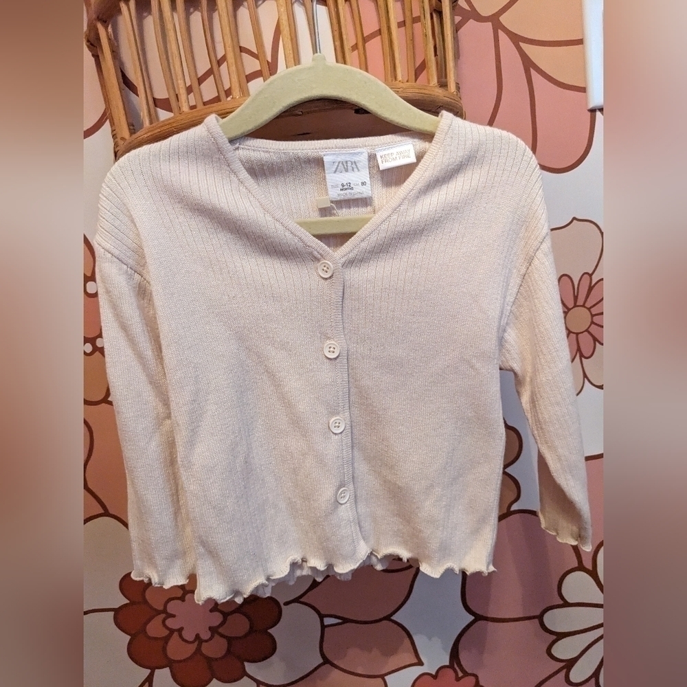 Zara Baby Knit Cardigan Button Down Top 9 to 12 Months NWT